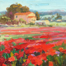 Poppy Field and Cottage