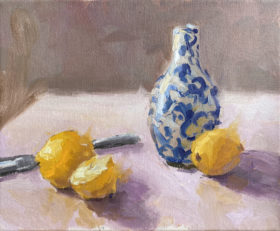 Blue Vase and Lemons